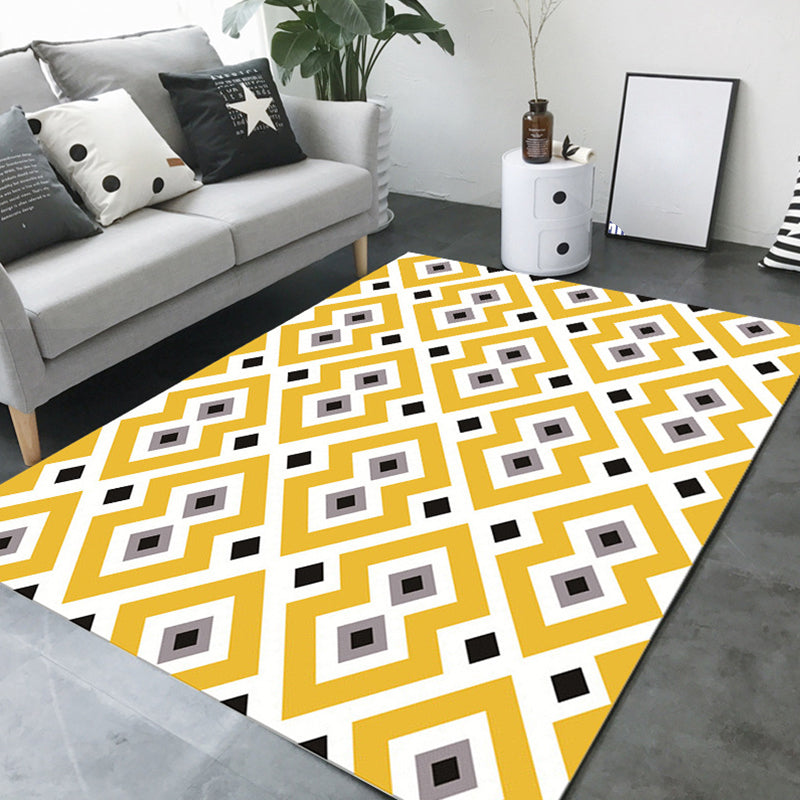 Minimalist Modern Rug Multicolor Geometric Trellis Print Carpet Anti-Slip Machine Washable Pet Friendly Rug for Room Ginger Clearhalo 'Area Rug' 'Modern' 'Rugs' Rug' 2317158
