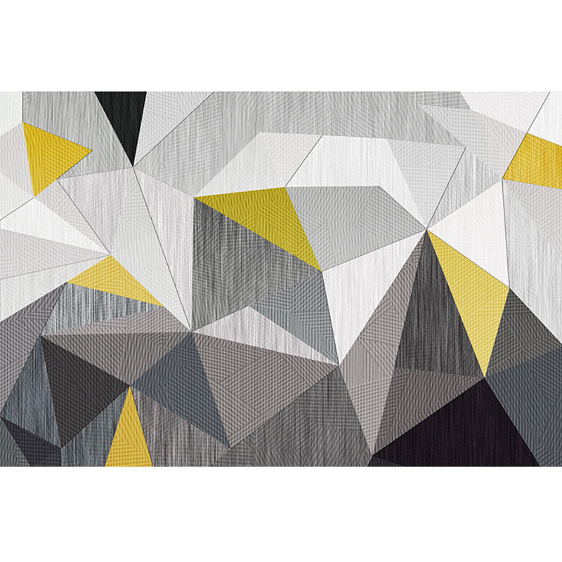 Multicolor Home Rug Modern 3D Print Geometric Rug Synthetics Washable Pet Friendly Anti-Slip Backing Area Rug Dark Gray-Yellow Clearhalo 'Area Rug' 'Modern' 'Rugs' Rug' 2317189