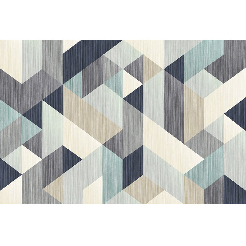 Multicolor Home Rug Modern 3D Print Geometric Rug Synthetics Washable Pet Friendly Anti-Slip Backing Area Rug Gray-Blue Clearhalo 'Area Rug' 'Modern' 'Rugs' Rug' 2317190