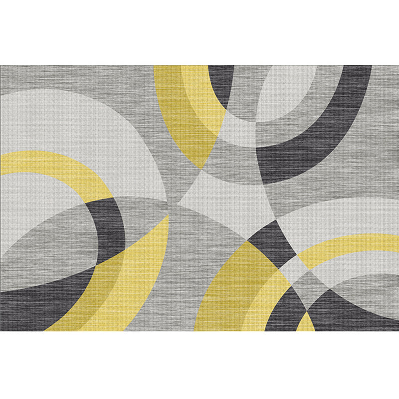 Multicolor Home Rug Modern 3D Print Geometric Rug Synthetics Washable Pet Friendly Anti-Slip Backing Area Rug Light Gray-Yellow Clearhalo 'Area Rug' 'Modern' 'Rugs' Rug' 2317193