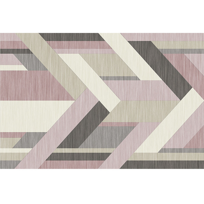 Multicolor Home Rug Modern 3D Print Geometric Rug Synthetics Washable Pet Friendly Anti-Slip Backing Area Rug Pink Clearhalo 'Area Rug' 'Modern' 'Rugs' Rug' 2317194
