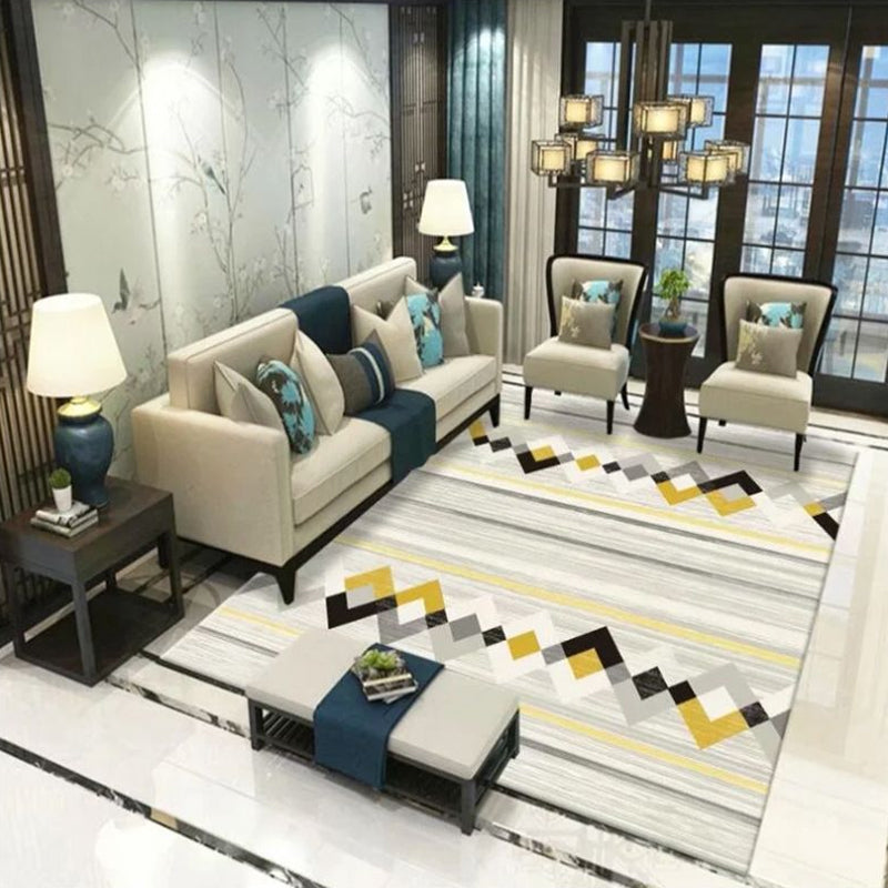 Chic Multi Color Minimalist Rug Polypropylene Abstract Geometry Rug Pet Friendly Non-Slip Machine Washable Rug for Drawing Room Ginger Clearhalo 'Area Rug' 'Modern' 'Rugs' Rug' 2317208