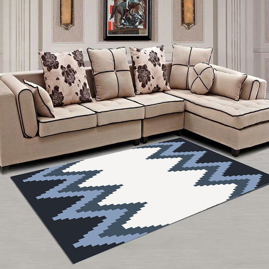 Decorative Multi Color Contemporary Rug Synthetics 3D Geometric Pattern Rug Washable Pet-Friendly Non-Slip Rug for Drawing Room Blue-White Clearhalo 'Area Rug' 'Modern' 'Rugs' Rug' 2317276