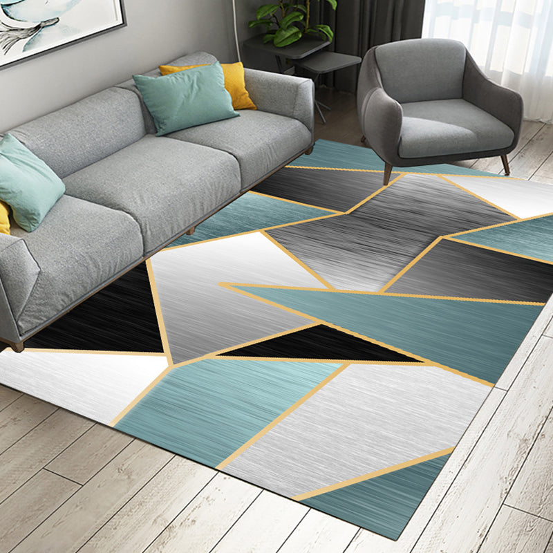 Minimalism 3D Geometric Printed Rug Multicolor Polyester Rug Washable Anti-Slip Backing Stain Resistant Rug for Great Room Gray-Green Clearhalo 'Area Rug' 'Modern' 'Rugs' Rug' 2317306