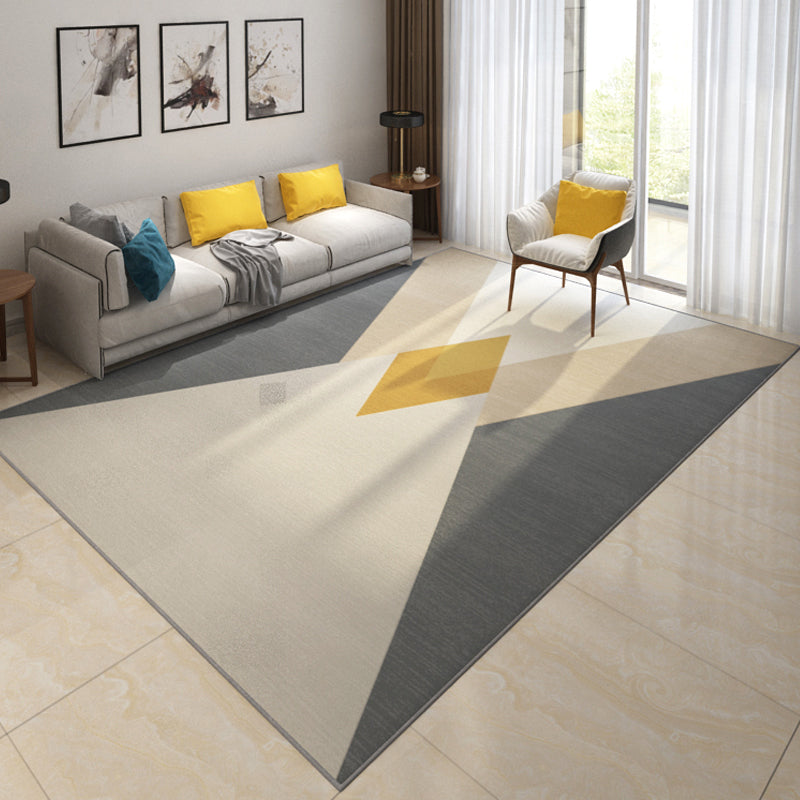 Environmental Geometric Color-Block Rug Multi Color Simplicity Rug Synthetics Pet Friendly Washable Non-Slip Rug for Room Gray-Khaki Clearhalo 'Area Rug' 'Modern' 'Rugs' Rug' 2317328
