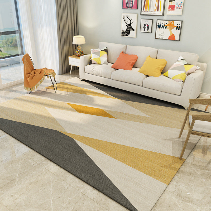 Environmental Geometric Color-Block Rug Multi Color Simplicity Rug Synthetics Pet Friendly Washable Non-Slip Rug for Room Beige Clearhalo 'Area Rug' 'Modern' 'Rugs' Rug' 2317332
