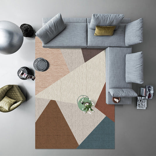 Environmental Geometric Color-Block Rug Multi Color Simplicity Rug Synthetics Pet Friendly Washable Non-Slip Rug for Room Clearhalo 'Area Rug' 'Modern' 'Rugs' Rug' 2317333