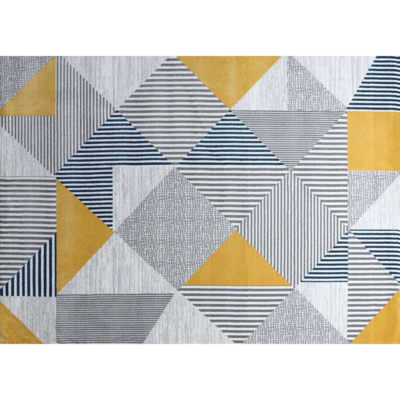 Multi-Color Geometrical Print Rug Polypropylene Modernism Carpet Machine Washable Non-Slip Backing Stain Resistant Rug for Great Room Gray-Yellow Clearhalo 'Area Rug' 'Modern' 'Rugs' Rug' 2317335