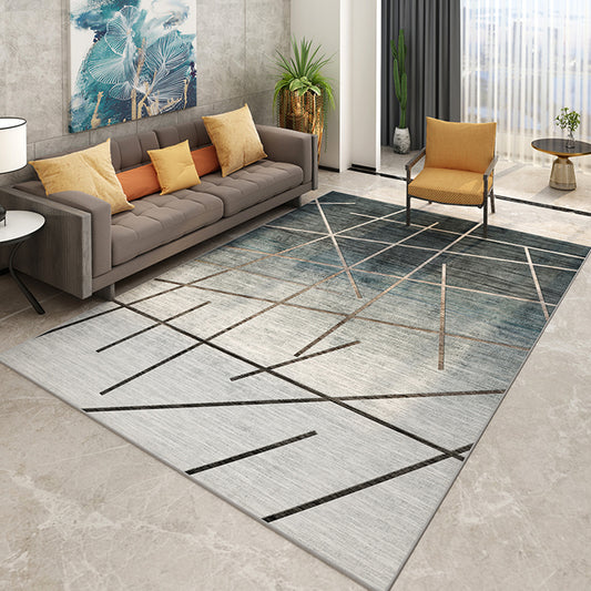 Stylish Modern Area Rug Multicolor Geometric Pattern Carpet Stain Resistant Non-Slip Backing Washable Rug for Drawing Room Smoke Gray Clearhalo 'Area Rug' 'Modern' 'Rugs' Rug' 2317354