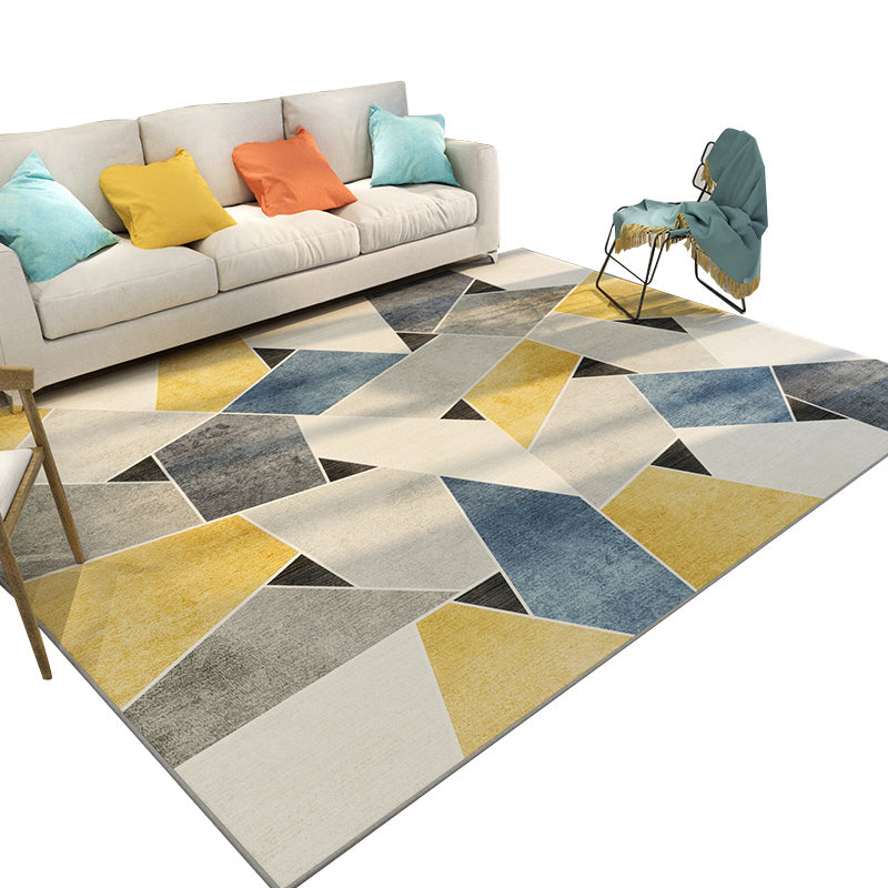 Fashion Nordic Rug Multi-Colored 3D Geometric Printed Carpet Anti-Slip Backing Washable Pet Friendly Rug for Sitting Room Clearhalo 'Area Rug' 'Modern' 'Rugs' Rug' 2317361