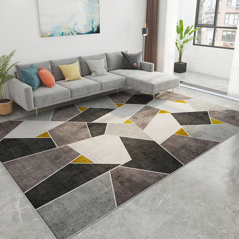 Fashion Nordic Rug Multi-Colored 3D Geometric Printed Carpet Anti-Slip Backing Washable Pet Friendly Rug for Sitting Room Clearhalo 'Area Rug' 'Modern' 'Rugs' Rug' 2317367