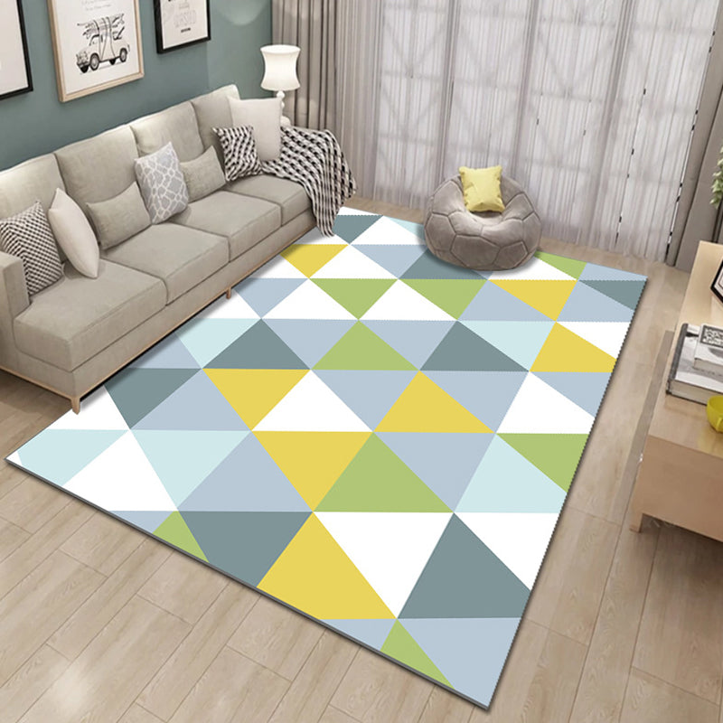 Novelty 3D Printing Geometric Rug Multi Colored Modern Rug Polyester Stain Resistant Non-Slip Machine Washable Rug for Room Blue-Green Clearhalo 'Area Rug' 'Modern' 'Rugs' Rug' 2317373