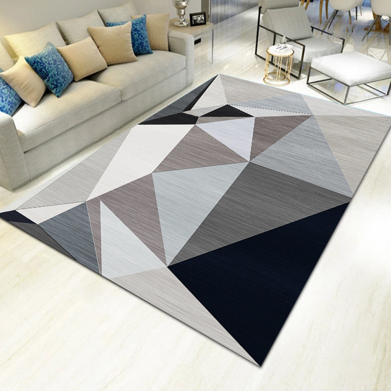 Novelty 3D Printing Geometric Rug Multi Colored Modern Rug Polyester Stain Resistant Non-Slip Machine Washable Rug for Room Grey Clearhalo 'Area Rug' 'Modern' 'Rugs' Rug' 2317381