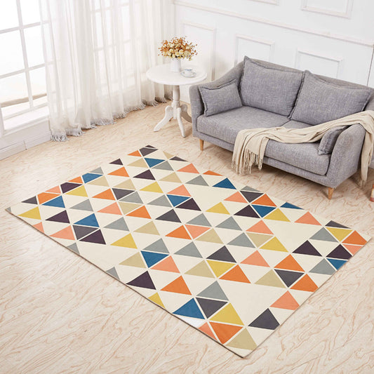 Minimalistic 3D Geometric Rug Multicolor Polyester Area Carpet Pet Friendly Non-Slip Backing Washable Rug for Living Room Beige Clearhalo 'Area Rug' 'Modern' 'Rugs' Rug' 2317384