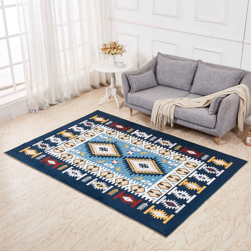 Minimalistic 3D Geometric Rug Multicolor Polyester Area Carpet Pet Friendly Non-Slip Backing Washable Rug for Living Room Dark Blue Clearhalo 'Area Rug' 'Modern' 'Rugs' Rug' 2317385