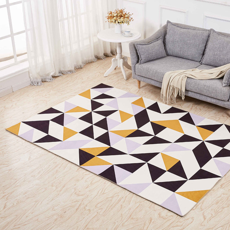 Minimalistic 3D Geometric Rug Multicolor Polyester Area Carpet Pet Friendly Non-Slip Backing Washable Rug for Living Room Gray-Orange Clearhalo 'Area Rug' 'Modern' 'Rugs' Rug' 2317393