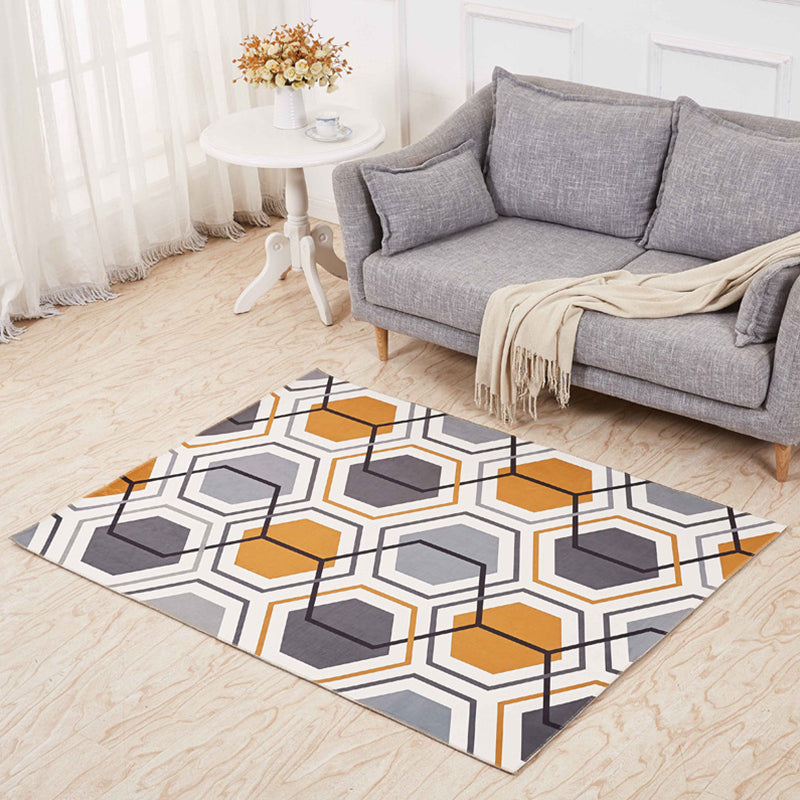 Minimalistic 3D Geometric Rug Multicolor Polyester Area Carpet Pet Friendly Non-Slip Backing Washable Rug for Living Room Dark Gray Clearhalo 'Area Rug' 'Modern' 'Rugs' Rug' 2317395