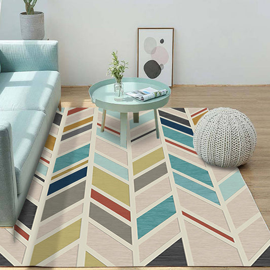 Multicolored Living Room Rug Modern Geometric 3D Illusion Rug Synthetics Non-Slip Backing Stain Resistant Machine Washable Area Rug Khaki Clearhalo 'Area Rug' 'Modern' 'Rugs' Rug' 2317397