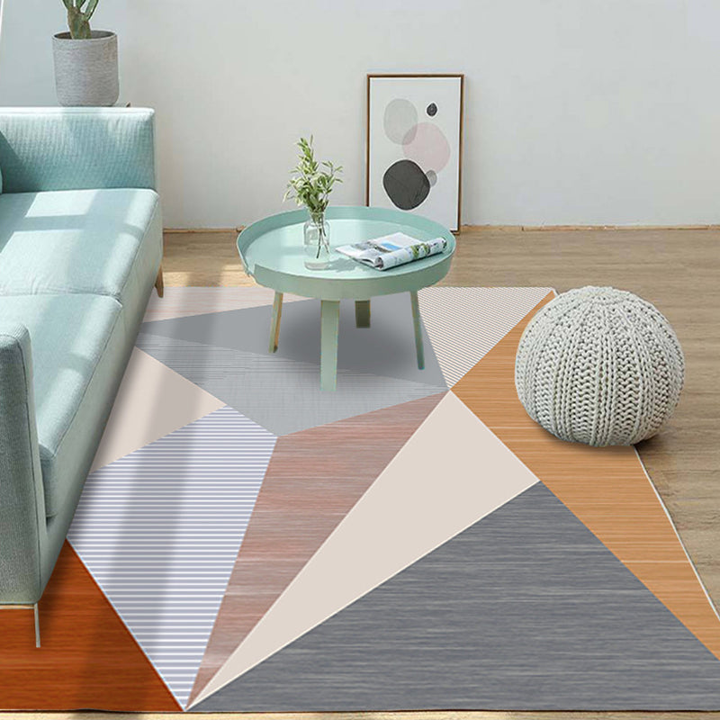 Multicolored Living Room Rug Modern Geometric 3D Illusion Rug Synthetics Non-Slip Backing Stain Resistant Machine Washable Area Rug Yellow-Red Clearhalo 'Area Rug' 'Modern' 'Rugs' Rug' 2317402