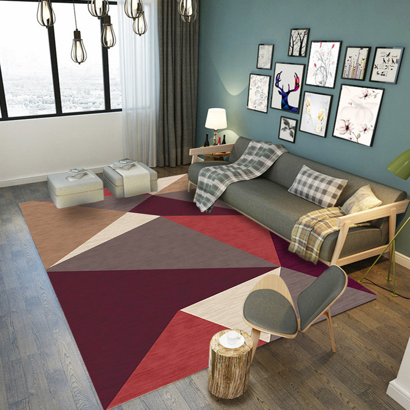 Multicolored Living Room Rug Modern Geometric 3D Illusion Rug Synthetics Non-Slip Backing Stain Resistant Machine Washable Area Rug Red Clearhalo 'Area Rug' 'Modern' 'Rugs' Rug' 2317406