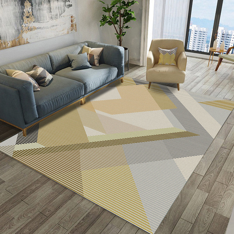 Multicolored Living Room Rug Modern Geometric 3D Illusion Rug Synthetics Non-Slip Backing Stain Resistant Machine Washable Area Rug Beige Clearhalo 'Area Rug' 'Modern' 'Rugs' Rug' 2317407