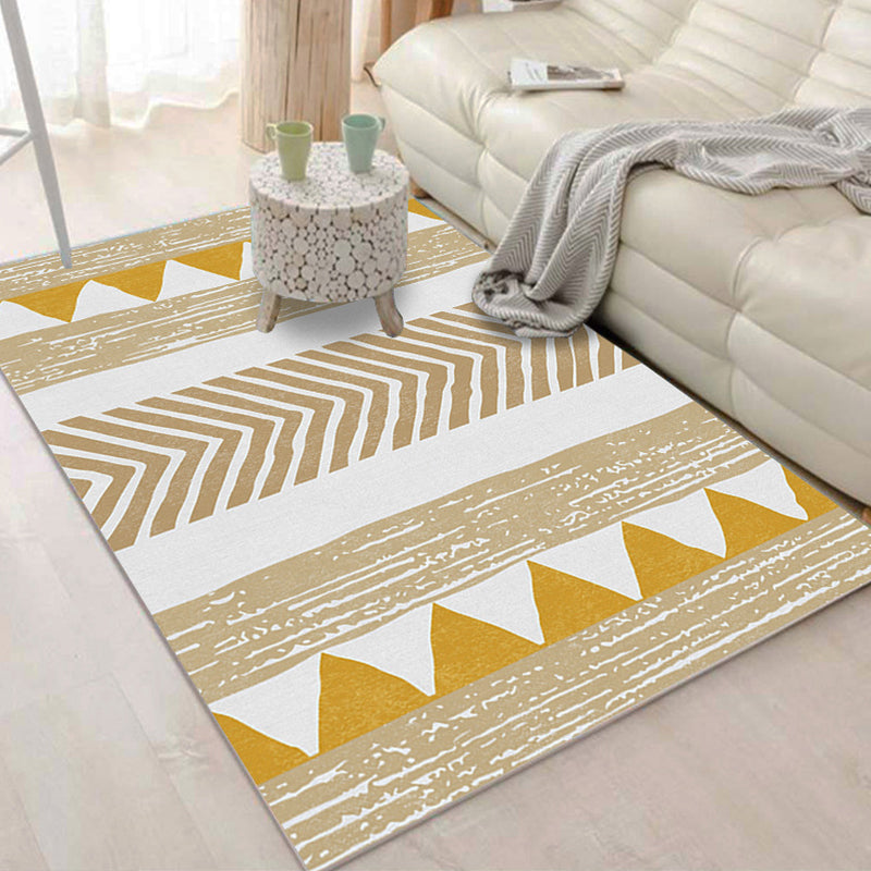 Multicolored Living Room Rug Modern Geometric 3D Illusion Rug Synthetics Non-Slip Backing Stain Resistant Machine Washable Area Rug Yellow-White Clearhalo 'Area Rug' 'Modern' 'Rugs' Rug' 2317408
