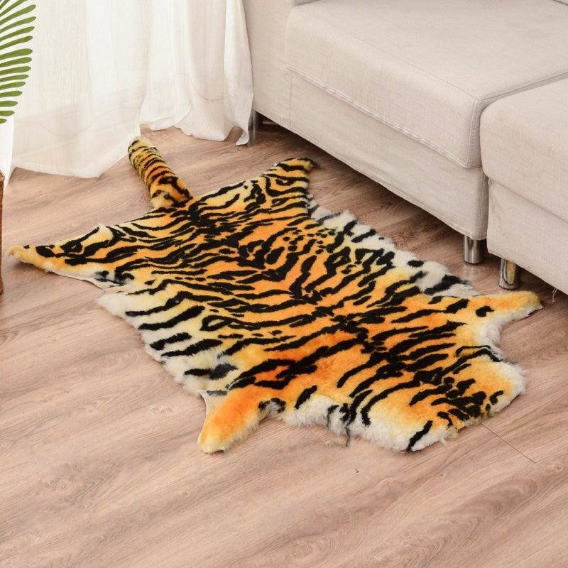 Creative Animal Print Rug Multi Colored Lamb Wool Indoor Rug Non-Slip Backing Pet Friendly Area Carpet for Room Orange-Red Clearhalo 'Area Rug' 'Casual' 'Rugs' Rug' 2317435
