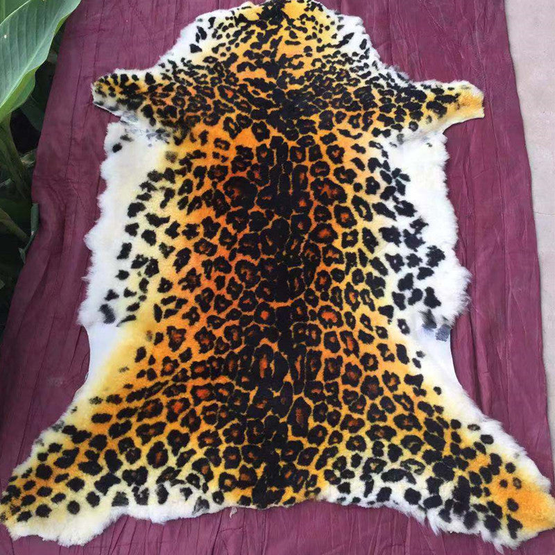 Creative Animal Print Rug Multi Colored Lamb Wool Indoor Rug Non-Slip Backing Pet Friendly Area Carpet for Room Beige 2'6" x 3'11" Clearhalo 'Area Rug' 'Casual' 'Rugs' Rug' 2317439