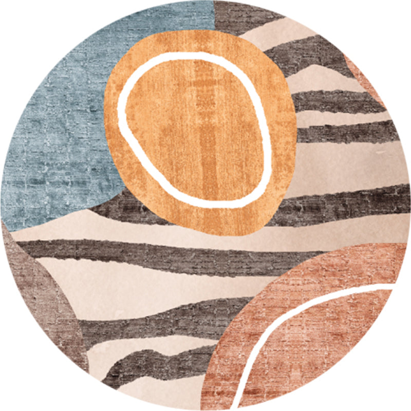 Contemporary Decoration Rug Multi Colored Geo Printed Area Carpet Cotton Blend Anti-Slip Backing Easy Care Rug Orange-Red Clearhalo 'Area Rug' 'Rug' 2317484