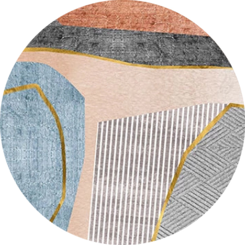 Contemporary Decoration Rug Multi Colored Geo Printed Area Carpet Cotton Blend Anti-Slip Backing Easy Care Rug Blue Clearhalo 'Area Rug' 'Rug' 2317485