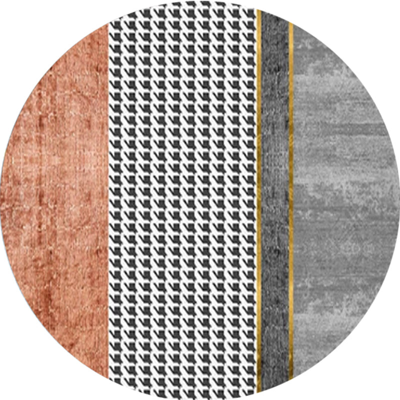 Contemporary Decoration Rug Multi Colored Geo Printed Area Carpet Cotton Blend Anti-Slip Backing Easy Care Rug Black-White Clearhalo 'Area Rug' 'Rug' 2317495