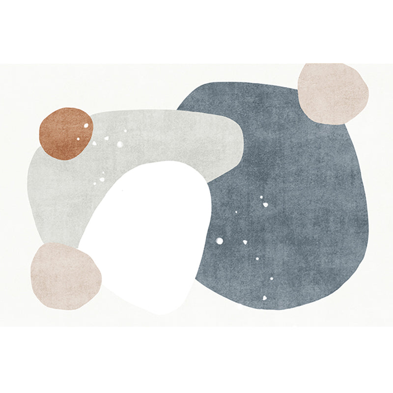 Novelty Geometric Print Rug Multi Colored Cotton Blend Area Carpet Easy Care Pet Friendly Indoor Rug for Room Dark Blue-Gray Clearhalo 'Area Rug' 'Rug' 2317506