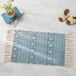Bohemian Bedroom Rug Multi Color Geo Printed Area Rug Jute Pet Friendly Easy Care Stain-Resistant Carpet with Tassel Blue 2' x 2'11" Clearhalo 'Area Rug' 'Bohemian' 'Rugs' Rug' 2317595