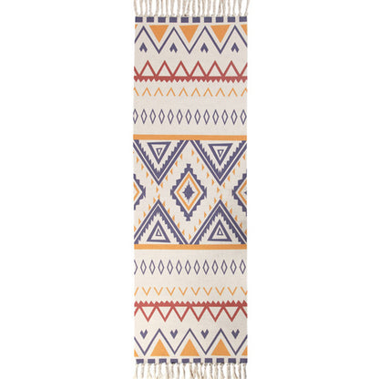 Eclectic Geometric Print Rug Multi Colored Jute Indoor Rug Easy Care Pet Friendly Area Carpet with Fringe for Bedroom Light Yellow Clearhalo 'Area Rug' 'Bohemian' 'Rugs' Rug' 2317614