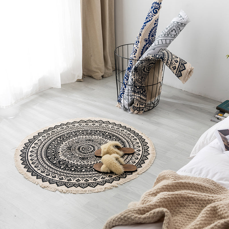 Multi Colored Bedroom Rug Relaxing Geometric Printed Area Carpet Jute Easy Care Pet Friendly Indoor Rug Clearhalo 'Area Rug' 'Bohemian' 'Rugs' Rug' 2317629