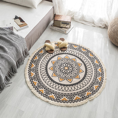 Multi Colored Bedroom Rug Relaxing Geometric Printed Area Carpet Jute Easy Care Pet Friendly Indoor Rug Yellow Clearhalo 'Area Rug' 'Bohemian' 'Rugs' Rug' 2317636