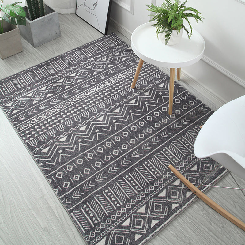 Multi Color Modern Rug Polypropylene Southwestern Print Indoor Rug Non-Slip Backing Pet Friendly Area Carpet for Living Room Black Clearhalo 'Area Rug' 'Rugs' 'Southwestern' Rug' 2317647