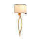2-Light Wall Mount Lamp Simple Living Room Sconce Light Fixture with Half-Cylinder Fabric Shade in Gold Clearhalo 'Wall Lamps & Sconces' 'Wall Lights' Lighting' 231765