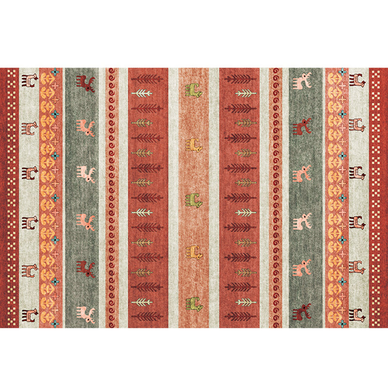 Natural Living Room Rug Multicolor Geo Pattern Indoor Rug Polypropylene Anti-Slip Machine Washable Area Carpet Crimson Clearhalo 'Area Rug' 'Rugs' 'Southwestern' Rug' 2317660