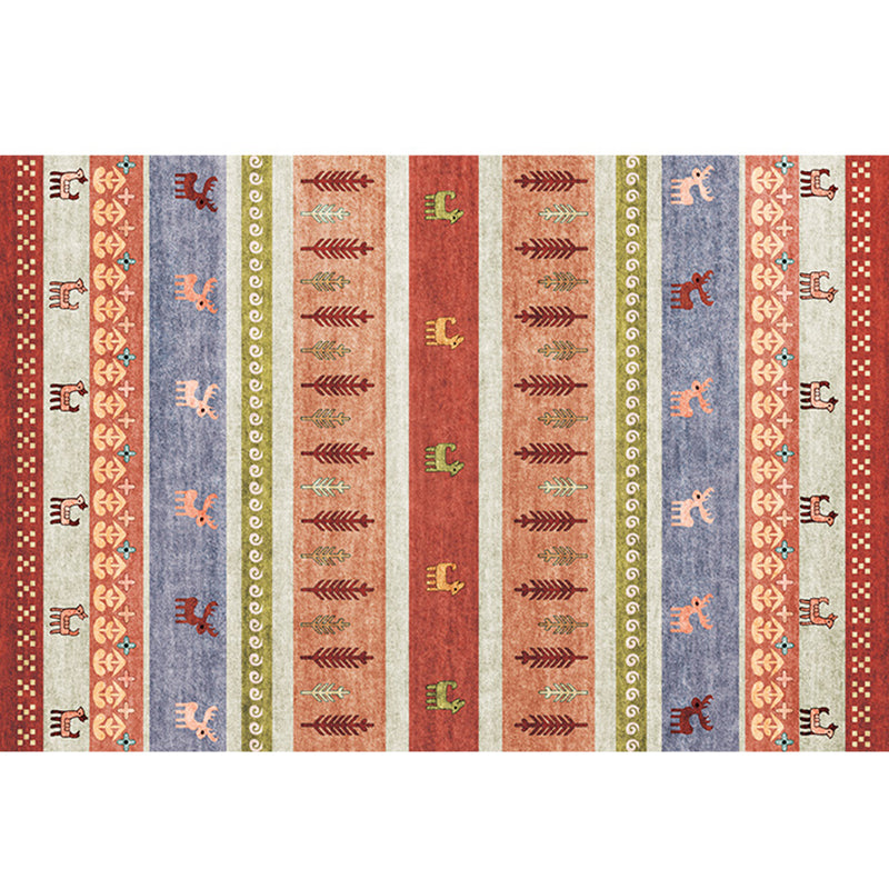 Natural Living Room Rug Multicolor Geo Pattern Indoor Rug Polypropylene Anti-Slip Machine Washable Area Carpet Light Red Clearhalo 'Area Rug' 'Rugs' 'Southwestern' Rug' 2317661