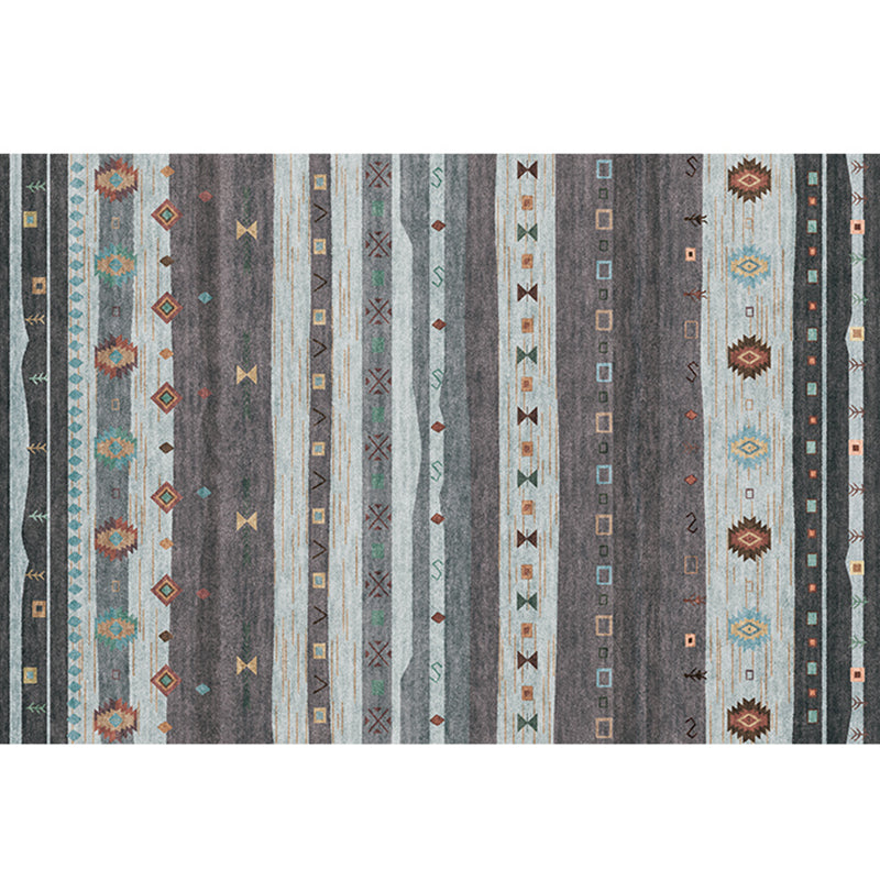 Natural Living Room Rug Multicolor Geo Pattern Indoor Rug Polypropylene Anti-Slip Machine Washable Area Carpet Grey Clearhalo 'Area Rug' 'Rugs' 'Southwestern' Rug' 2317669
