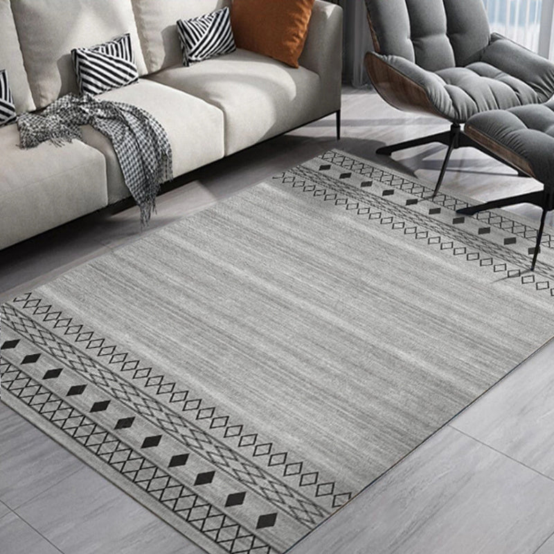 Southwestern Geo Pattern Rug Multi-Color Polyster Area Rug Easy Care Pet Friendly Washable Area Carpet for Room Smoke Gray Clearhalo 'Area Rug' 'Rugs' 'Southwestern' Rug' 2317702