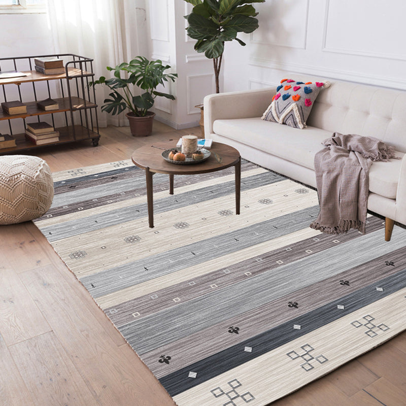 Nordic Decoration Rug Multicolored Geometric Print Indoor Rug Polyster Non-Slip Pet Friendly Washable Area Carpet Gray-Khaki Clearhalo 'Area Rug' 'Rugs' 'Southwestern' Rug' 2317731
