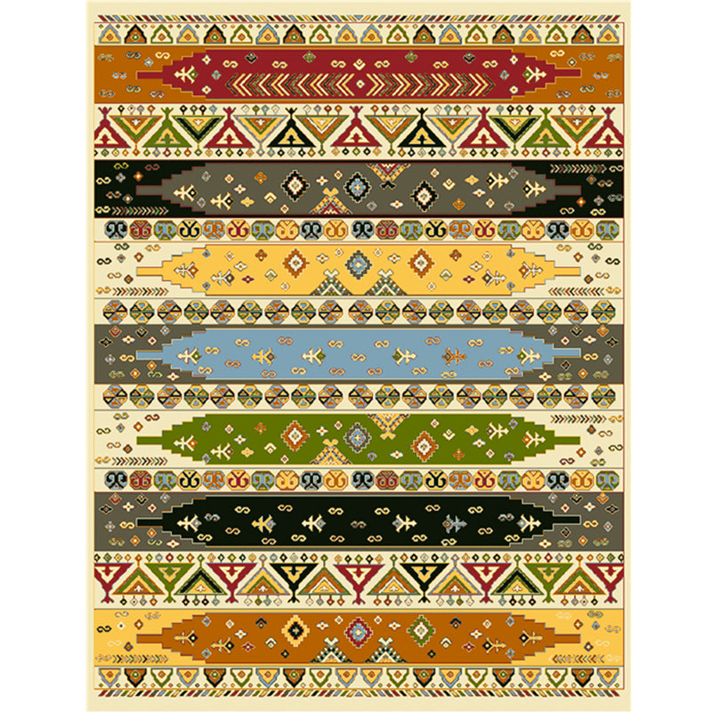 Boho Living Room Rug Multi Colored Plaid Printed Indoor Rug Synthetics Non-Slip Backing Pet Friendly Carpet Ginger Clearhalo 'Area Rug' 'Bohemian' 'Rugs' Rug' 2317741