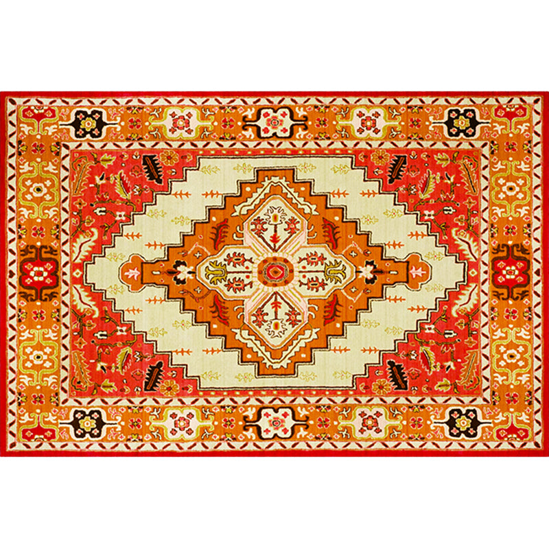 Boho-Chic Stripe Printed Rug Multi-Colored Polyster Area Rug Anti-Slip Backing Pet Friendly Area Carpet for Living Room Orange Clearhalo 'Area Rug' 'Bohemian' 'Rugs' Rug' 2317752