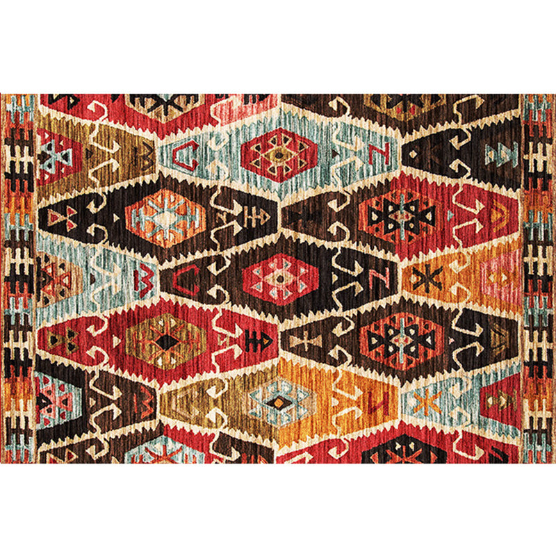 Boho-Chic Stripe Printed Rug Multi-Colored Polyster Area Rug Anti-Slip Backing Pet Friendly Area Carpet for Living Room Dark Brown Clearhalo 'Area Rug' 'Bohemian' 'Rugs' Rug' 2317754