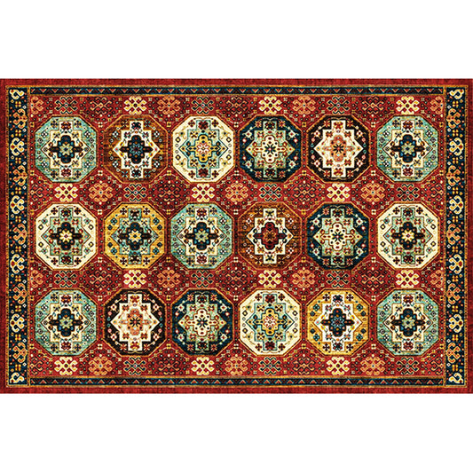 Boho-Chic Stripe Printed Rug Multi-Colored Polyster Area Rug Anti-Slip Backing Pet Friendly Area Carpet for Living Room Brown Clearhalo 'Area Rug' 'Bohemian' 'Rugs' Rug' 2317758