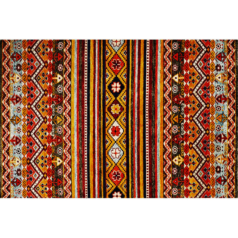 Boho-Chic Stripe Printed Rug Multi-Colored Polyster Area Rug Anti-Slip Backing Pet Friendly Area Carpet for Living Room Clearhalo 'Area Rug' 'Bohemian' 'Rugs' Rug' 2317759