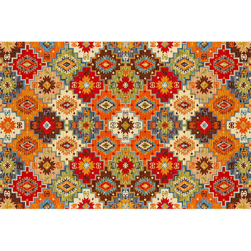 Boho-Chic Stripe Printed Rug Multi-Colored Polyster Area Rug Anti-Slip Backing Pet Friendly Area Carpet for Living Room Yellow-Red Clearhalo 'Area Rug' 'Bohemian' 'Rugs' Rug' 2317760