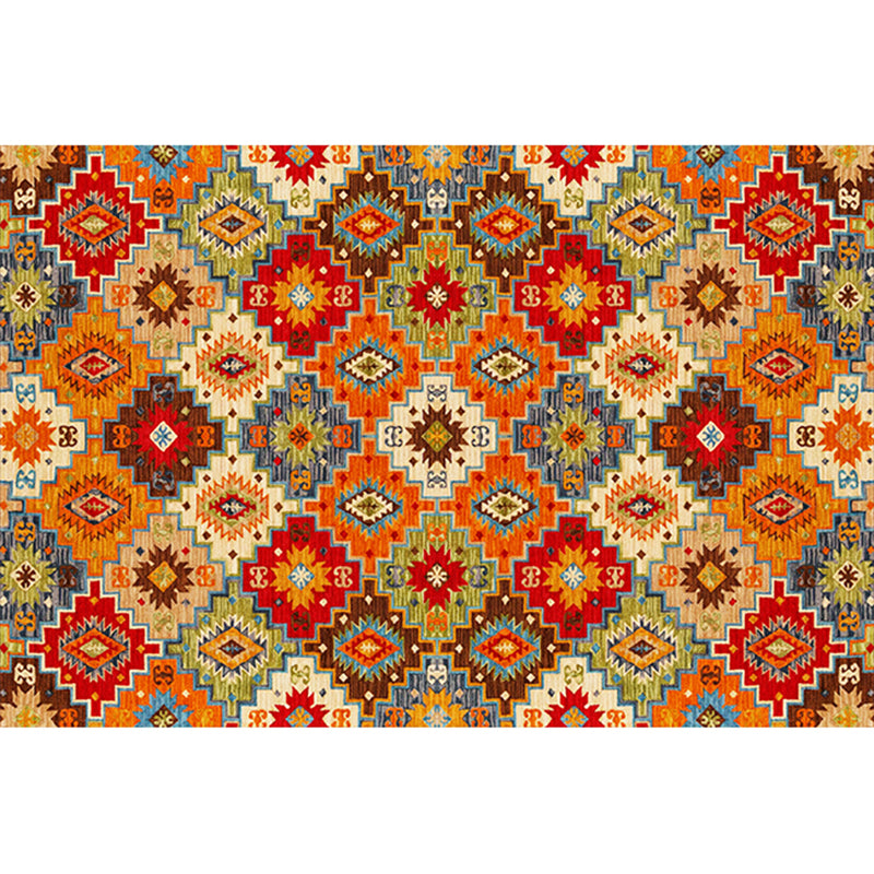 Boho-Chic Stripe Printed Rug Multi-Colored Polyster Area Rug Anti-Slip Backing Pet Friendly Area Carpet for Living Room Yellow-Red Clearhalo 'Area Rug' 'Bohemian' 'Rugs' Rug' 2317760